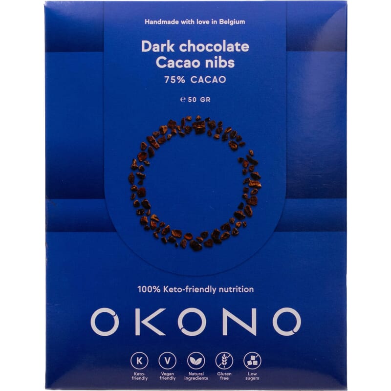 OKONO - Keto dark chocolate cocoa nibs