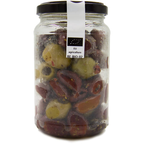 Seasoned mixed olives without seeds organic