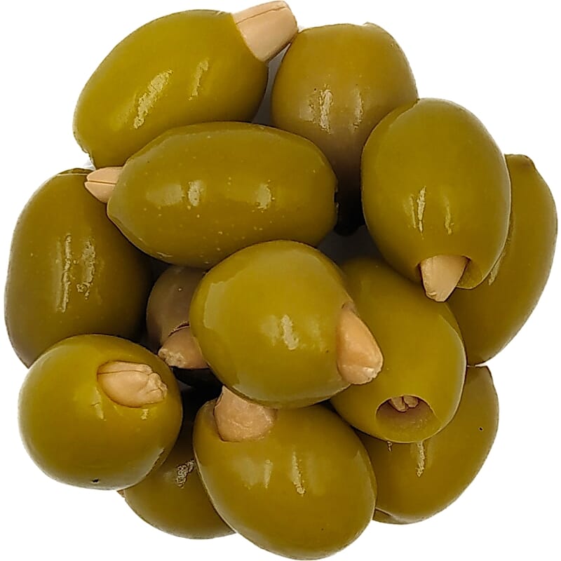Green olives with almonds organic