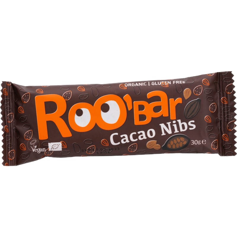 Energy bar with cocoa nibs & almond organic