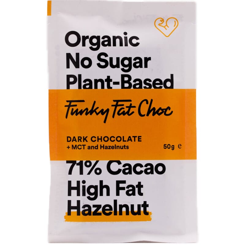 Sugar free chocolate organic - dark with MCT and hazelnuts